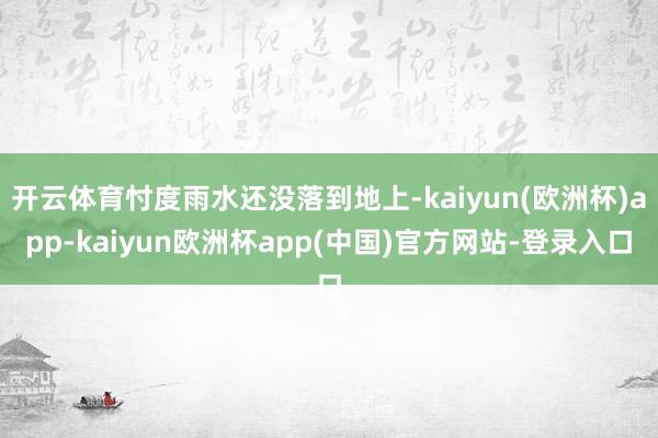 开云体育忖度雨水还没落到地上-kaiyun(欧洲杯)app-kaiyun欧洲杯app(中国)官方网站-登录入口