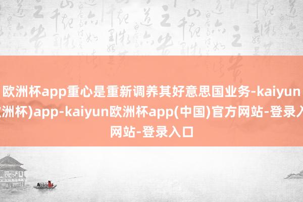 欧洲杯app重心是重新调养其好意思国业务-kaiyun(欧洲杯)app-kaiyun欧洲杯app(中国)官方网站-登录入口