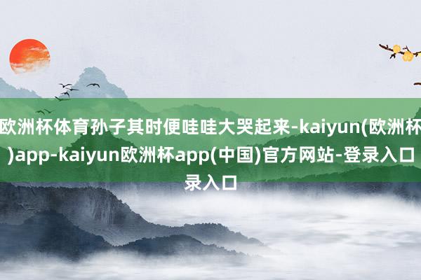 欧洲杯体育孙子其时便哇哇大哭起来-kaiyun(欧洲杯)app-kaiyun欧洲杯app(中国)官方网站-登录入口