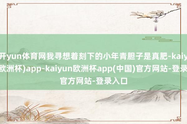 开yun体育网我寻想着刻下的小年青胆子是真肥-kaiyun(欧洲杯)app-kaiyun欧洲杯app(中国)官方网站-登录入口