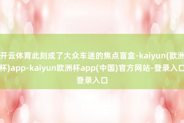 开云体育此刻成了大众车迷的焦点盲盒-kaiyun(欧洲杯)app-kaiyun欧洲杯app(中国)官方网站-登录入口