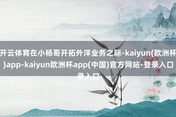 开云体育在小杨哥开拓外洋业务之际-kaiyun(欧洲杯)app-kaiyun欧洲杯app(中国)官方网站-登录入口
