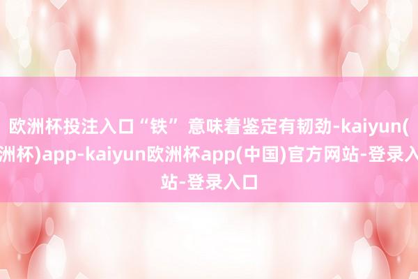 欧洲杯投注入口“铁” 意味着鉴定有韧劲-kaiyun(欧洲杯)app-kaiyun欧洲杯app(中国)官方网站-登录入口