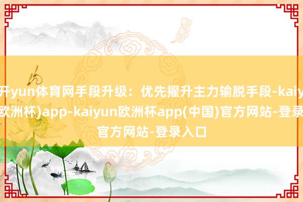 开yun体育网手段升级：优先擢升主力输脱手段-kaiyun(欧洲杯)app-kaiyun欧洲杯app(中国)官方网站-登录入口