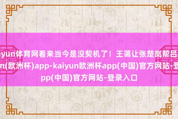 开yun体育网看来当今是没契机了！王蔼让张楚岚帮吕慈-kaiyun(欧洲杯)app-kaiyun欧洲杯app(中国)官方网站-登录入口