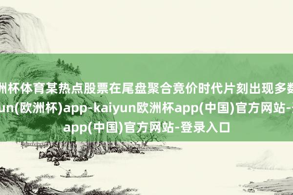 欧洲杯体育某热点股票在尾盘聚合竞价时代片刻出现多数买单-kaiyun(欧洲杯)app-kaiyun欧洲杯app(中国)官方网站-登录入口