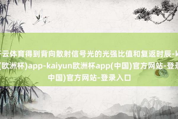 开云体育得到背向散射信号光的光强比值和复返时辰-kaiyun(欧洲杯)app-kaiyun欧洲杯app(中国)官方网站-登录入口