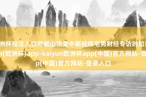 欧洲杯投注入口邢岷山领受中新经纬宅男财经专访时知道-kaiyun(欧洲杯)app-kaiyun欧洲杯app(中国)官方网站-登录入口