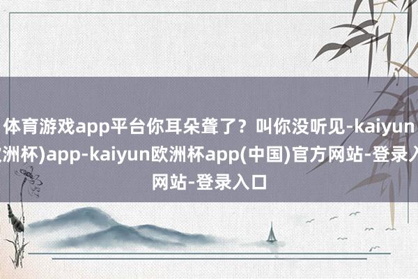 体育游戏app平台你耳朵聋了？叫你没听见-kaiyun(欧洲杯)app-kaiyun欧洲杯app(中国)官方网站-登录入口