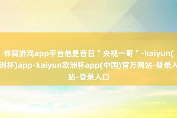 体育游戏app平台他是昔日＂央视一哥＂-kaiyun(欧洲杯)app-kaiyun欧洲杯app(中国)官方网站-登录入口