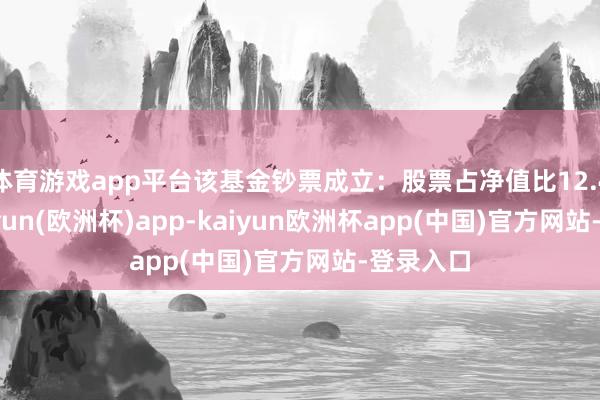 体育游戏app平台该基金钞票成立：股票占净值比12.42%-kaiyun(欧洲杯)app-kaiyun欧洲杯app(中国)官方网站-登录入口