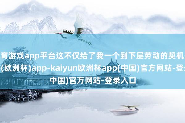 体育游戏app平台这不仅给了我一个到下层劳动的契机-kaiyun(欧洲杯)app-kaiyun欧洲杯app(中国)官方网站-登录入口