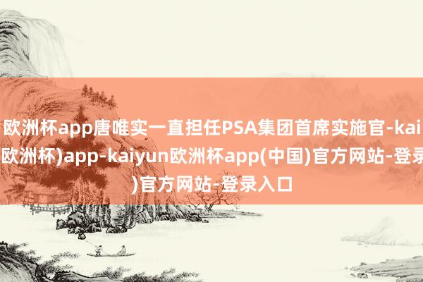 欧洲杯app唐唯实一直担任PSA集团首席实施官-kaiyun(欧洲杯)app-kaiyun欧洲杯app(中国)官方网站-登录入口