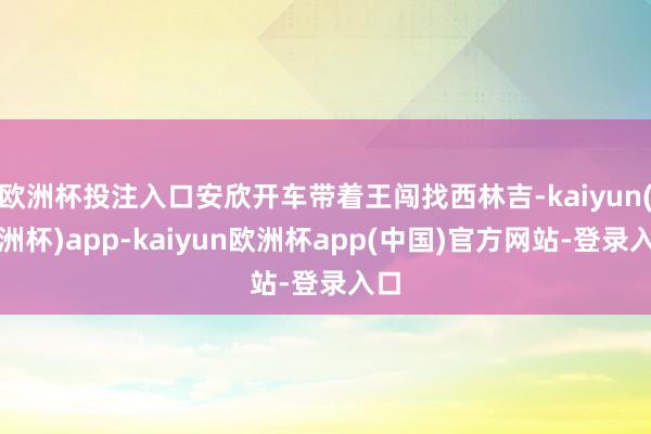 欧洲杯投注入口安欣开车带着王闯找西林吉-kaiyun(欧洲杯)app-kaiyun欧洲杯app(中国)官方网站-登录入口