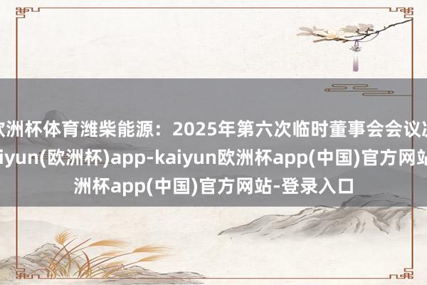 欧洲杯体育潍柴能源：2025年第六次临时董事会会议决策公告-kaiyun(欧洲杯)app-kaiyun欧洲杯app(中国)官方网站-登录入口