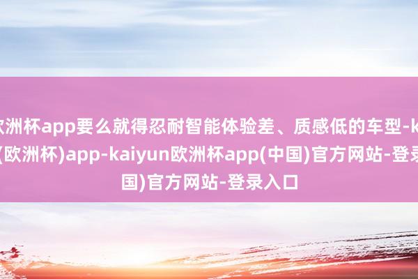 欧洲杯app要么就得忍耐智能体验差、质感低的车型-kaiyun(欧洲杯)app-kaiyun欧洲杯app(中国)官方网站-登录入口