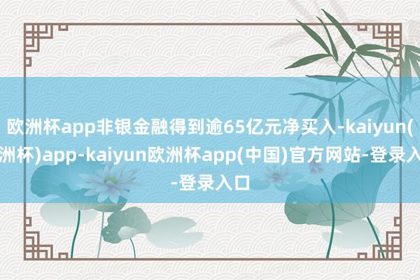 欧洲杯app非银金融得到逾65亿元净买入-kaiyun(欧洲杯)app-kaiyun欧洲杯app(中国)官方网站-登录入口