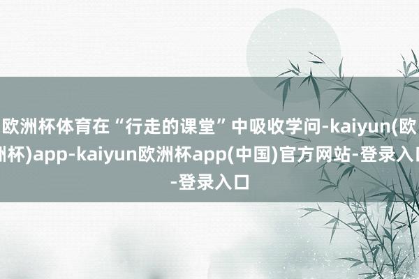 欧洲杯体育在“行走的课堂”中吸收学问-kaiyun(欧洲杯)app-kaiyun欧洲杯app(中国)官方网站-登录入口