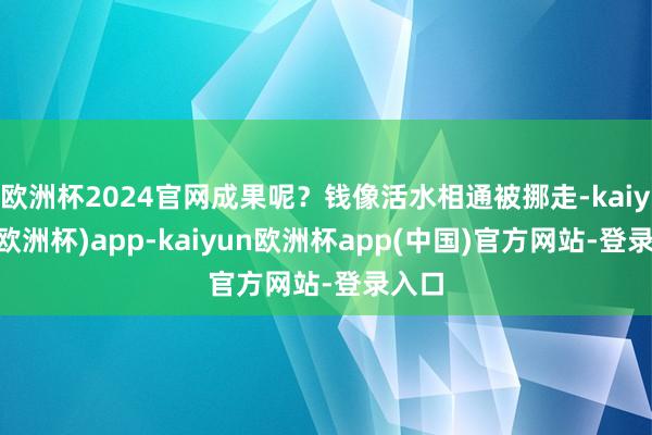 欧洲杯2024官网成果呢?钱像活水相通被挪走-kaiyun(欧洲杯)app-kaiyun欧洲杯app(中国)官方网站-登录入口