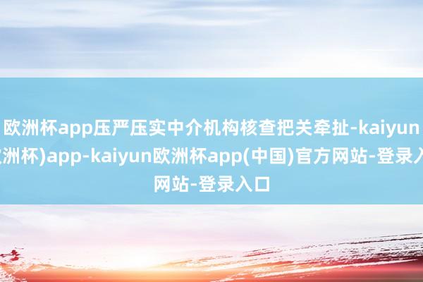 欧洲杯app压严压实中介机构核查把关牵扯-kaiyun(欧洲杯)app-kaiyun欧洲杯app(中国)官方网站-登录入口