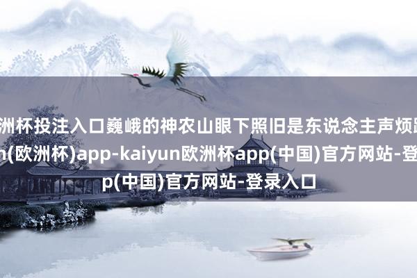 欧洲杯投注入口巍峨的神农山眼下照旧是东说念主声烦躁-kaiyun(欧洲杯)app-kaiyun欧洲杯app(中国)官方网站-登录入口