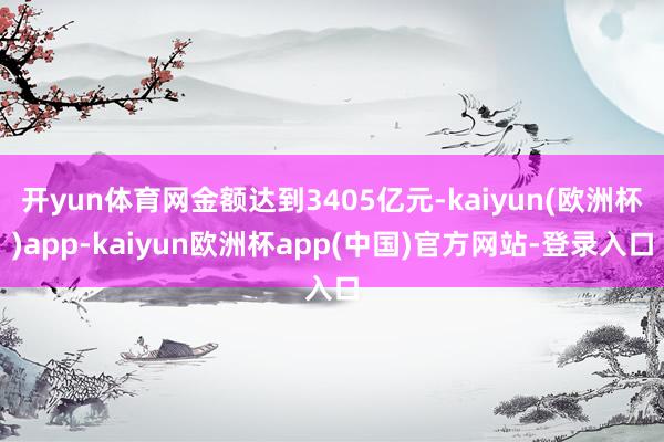 开yun体育网金额达到3405亿元-kaiyun(欧洲杯)app-kaiyun欧洲杯app(中国)官方网站-登录入口