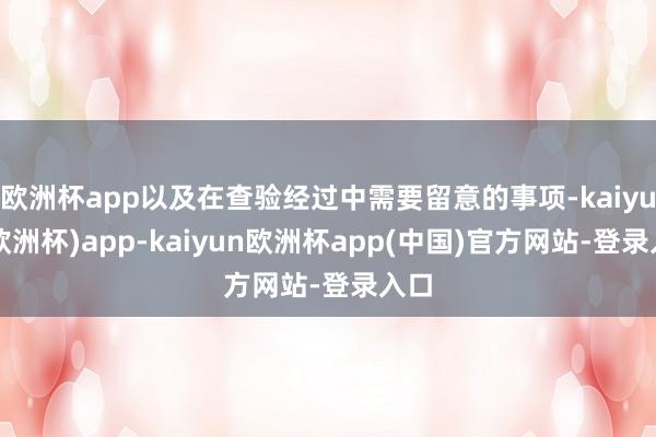 欧洲杯app以及在查验经过中需要留意的事项-kaiyun(欧洲杯)app-kaiyun欧洲杯app(中国)官方网站-登录入口