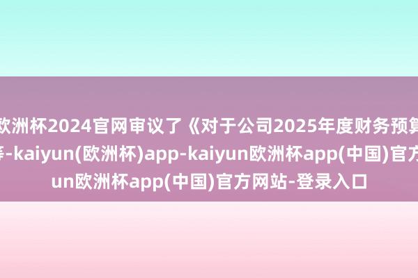 欧洲杯2024官网审议了《对于公司2025年度财务预算讲解的议案》等-kaiyun(欧洲杯)app-kaiyun欧洲杯app(中国)官方网站-登录入口
