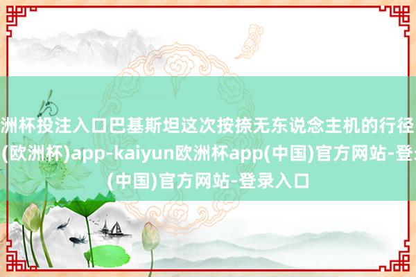 欧洲杯投注入口巴基斯坦这次按捺无东说念主机的行径-kaiyun(欧洲杯)app-kaiyun欧洲杯app(中国)官方网站-登录入口