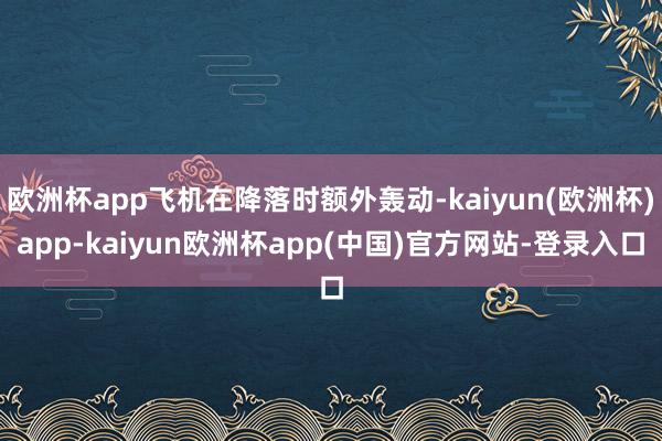 欧洲杯app飞机在降落时额外轰动-kaiyun(欧洲杯)app-kaiyun欧洲杯app(中国)官方网站-登录入口