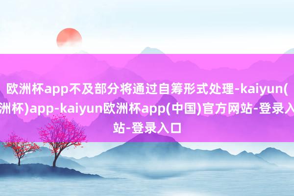 欧洲杯app不及部分将通过自筹形式处理-kaiyun(欧洲杯)app-kaiyun欧洲杯app(中国)官方网站-登录入口