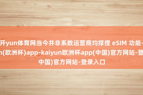 开yun体育网当今并非系数运营商均撑捏 eSIM 功能-kaiyun(欧洲杯)app-kaiyun欧洲杯app(中国)官方网站-登录入口