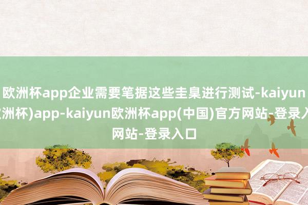 欧洲杯app企业需要笔据这些圭臬进行测试-kaiyun(欧洲杯)app-kaiyun欧洲杯app(中国)官方网站-登录入口